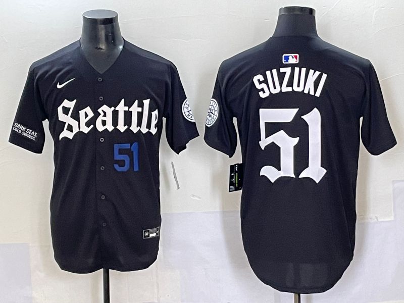 Men 2025 Seattle Mariners #51 Suzuki Five generations Joint Name Nike MLB Jersey style 5